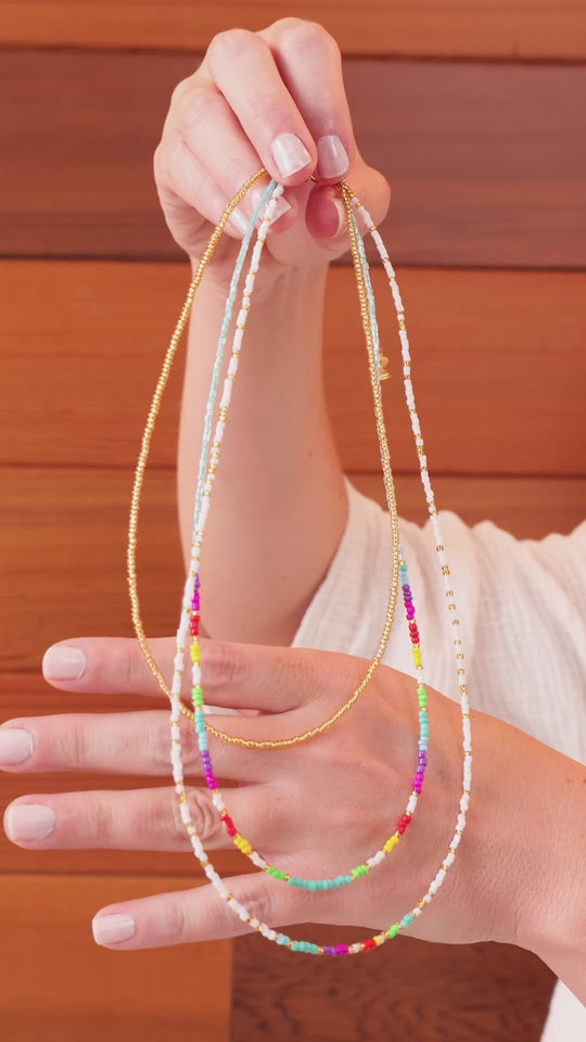 Triple Strand Multi Colour Necklace